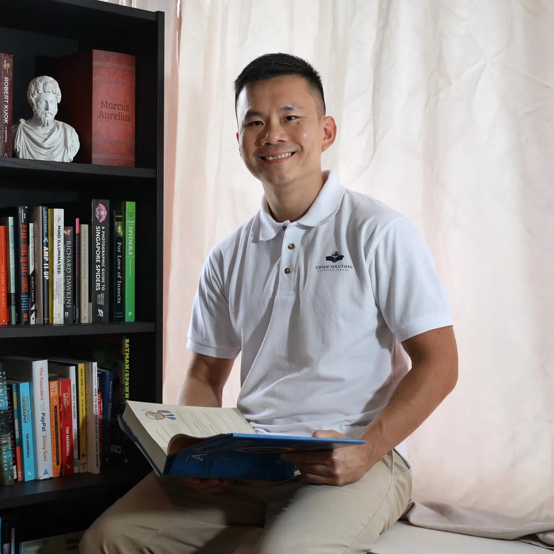 CEO and founder of Writing Samurai and co-founder of Grade Solution Learning Centre Jerry Lee splits his money evenly between investing in stocks and reinvesting in my own business.