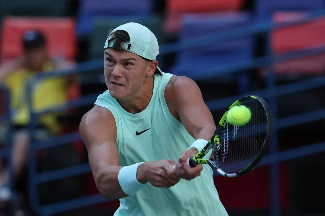 Tennis - ATP Masters 1000 - Shanghai Masters - Qizhong Forest Sports City Arena, Shanghai, China - October 9, 2025 Denmark's Holger Rune in action during his quarter final match against Monaco's Valentin Vacherot REUTERS/Go Nakamura/File Photo