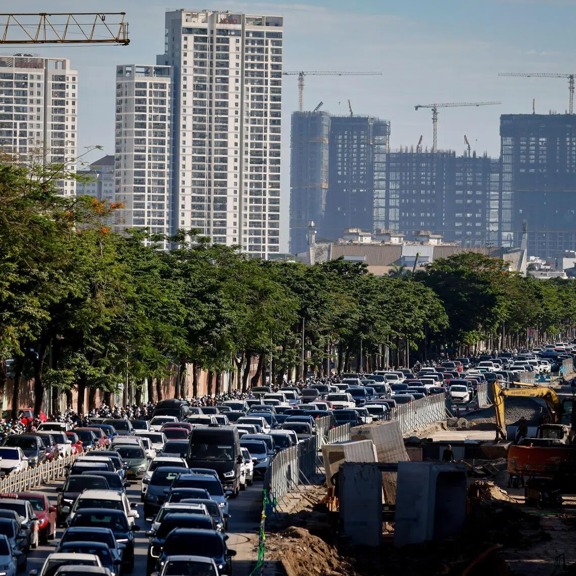 Vehicles sit in a traffic jam in Hanoi, Vietnam, on May 25. 