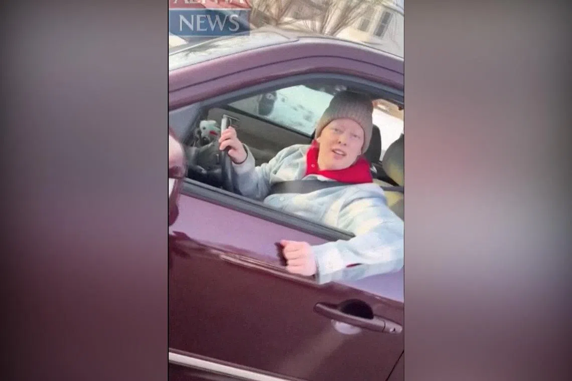 Renee Good seen in a video in her car, moments before she was shot by a US Immigration officer in Minneapolis.