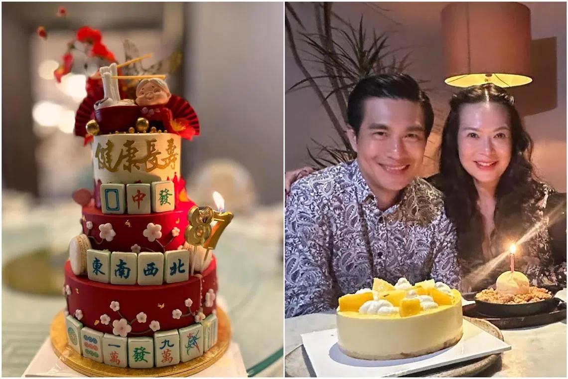 Celebrity Zoe Tay ordered a mahjong-themed cake for her mother's 87th birthday, while actor Pierre Png celebrated former actress-host Andrea De Cruz's 50th birthday.