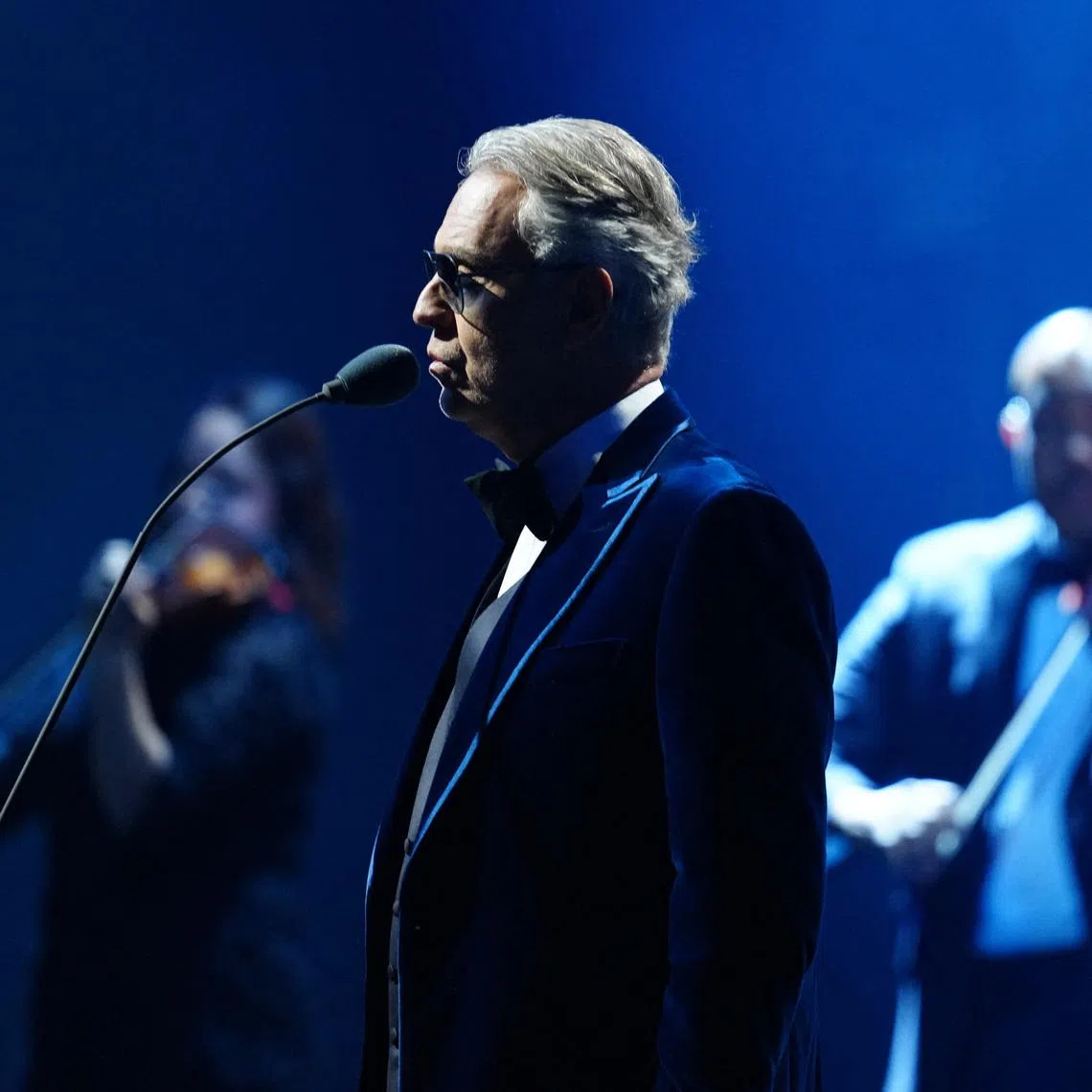 FILE PHOTO: Soccer Football - FIFA World Cup 2026 - FIFA World Cup 2026 Draw - John F. Kennedy Center for the Performing Arts, Washington, D.C., U.S. - December 5, 2025 Musician Andrea Bocelli performs during the FIFA World Cup 2026 Draw Pool via REUTERS/Jia Haocheng/ File Photo