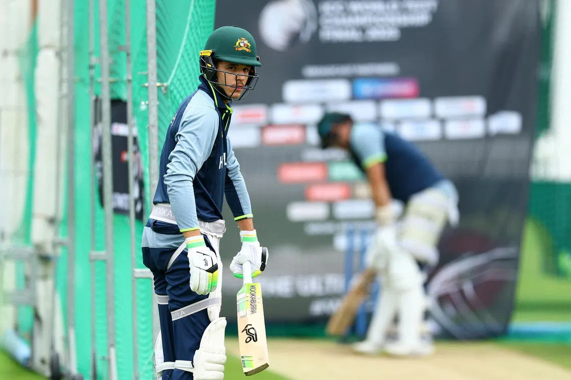 FILE PHOTO: Cricket - World Test Championship Final - Australia Practice - Lord's Cricket Ground, London, Britain - June 9, 2025 Australia's Sam Konstas during practice Action Images via Reuters/Andrew Boyers/File Photo