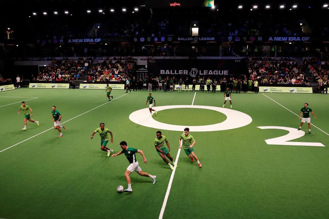 General view of a Baller League match in London in December 2025.