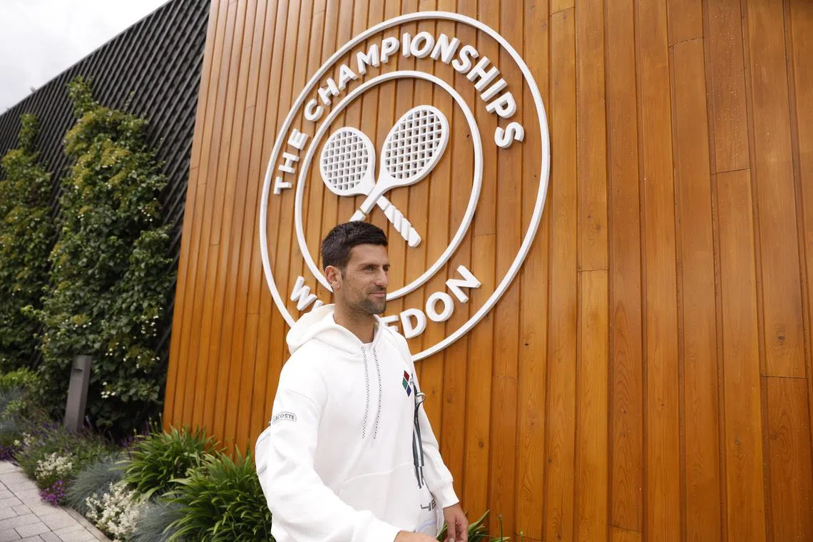 Tennis - Wimbledon - Preview - All England Lawn Tennis and Croquet Club, London, Britain - July 1, 2023
Serbia's Novak Djokovic during practice REUTERS/Andrew Couldridge