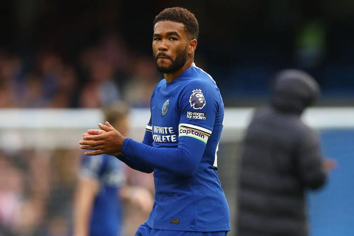 FILE PHOTO: Soccer Football - Premier League - Chelsea v Brentford - Stamford Bridge, London, Britain - October 28, 2023 Chelsea's Reece James looks dejected after the match Action Images via Reuters/Matthew Childs/File Photo