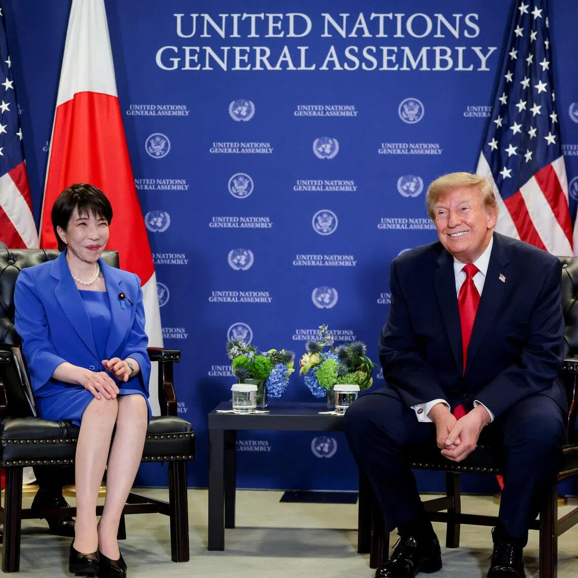 Japan’s Prime Minister Sanae Takaichi met US President Donald Trump in New York on Sept 22 on the sidelines of the UN General Assembly.