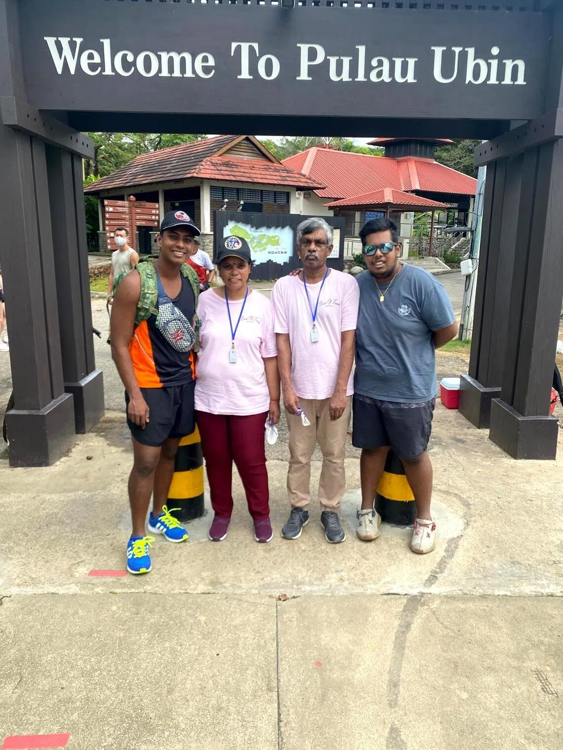 The Pannerchelvam family on an outing to Pulau Ubin, with elder son Shanger (left), younger son Karthigeyan (right) and their parents Pusppa Nadeson and D. Pannerchelvam.