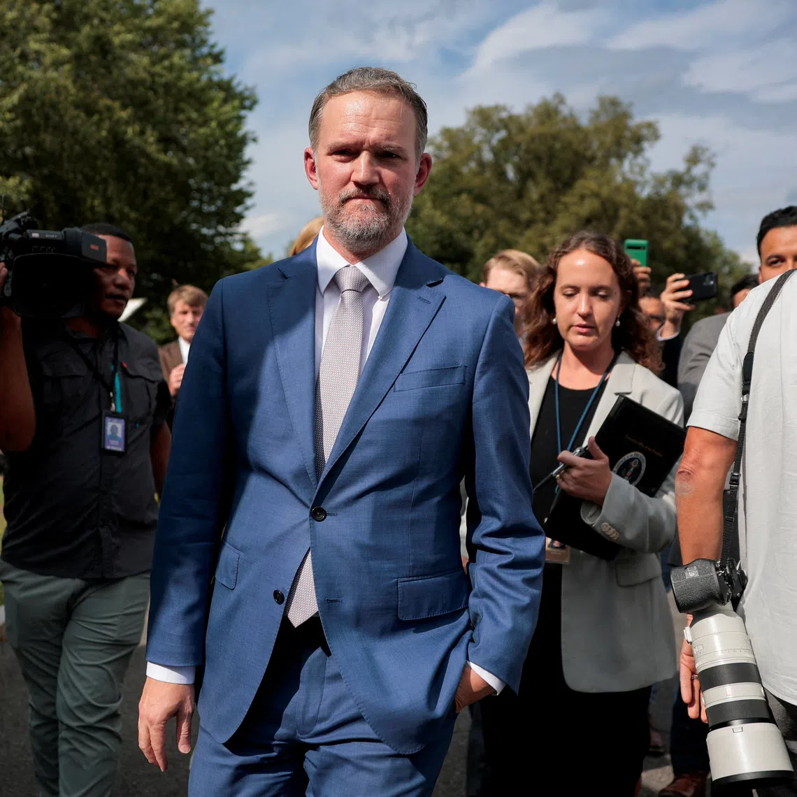 FILE PHOTO: United States Trade Representative Jamieson Greer walks at the White House in Washington, D.C., U.S., August 26, 2026. REUTERS/Kylie Cooper/File Photo