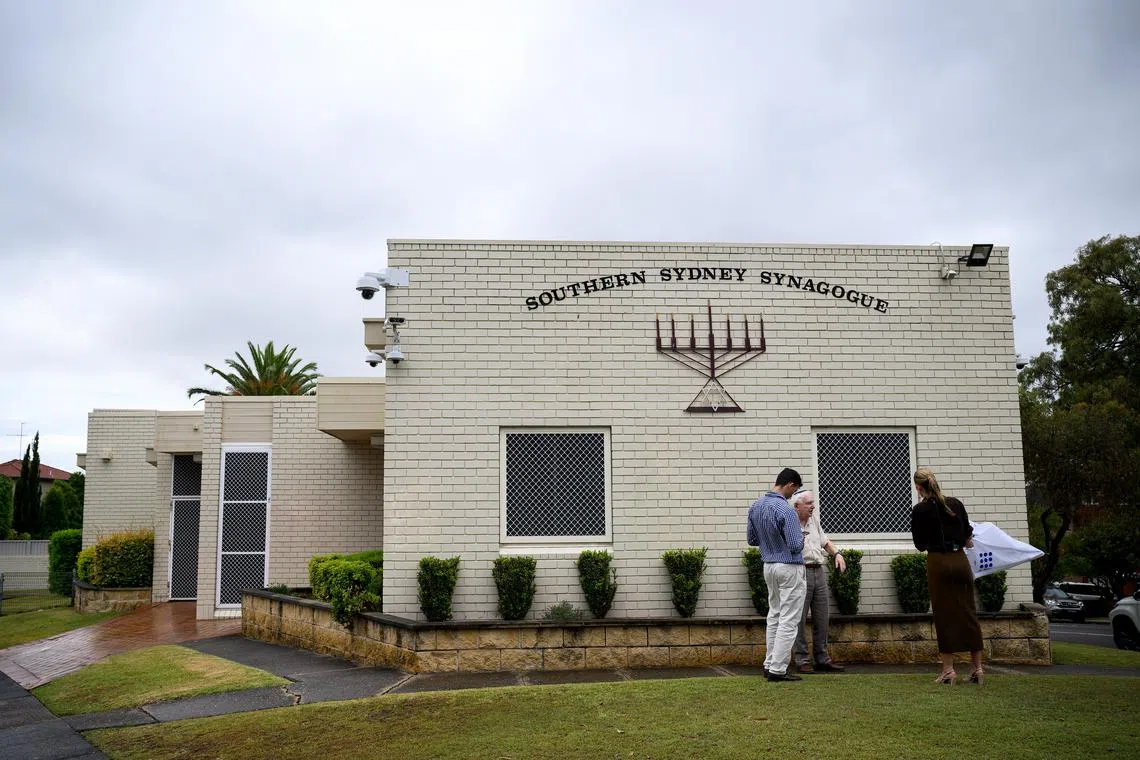 Anti-Semitic graffiti was removed after it was spray-painted on the Southern Sydney Synagogue, on Jan 10.