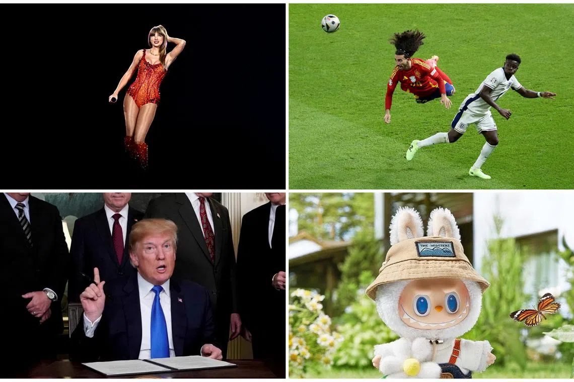 Sporting events, Taylor Swift, Donald Trump and Labubu have been on Singapore residents’ minds in 2024.