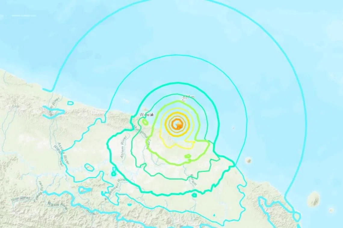 The quake hit about 20km off the coast, a short distance from the town of Wewak, capital of the Pacific island state’s East Sepik Province