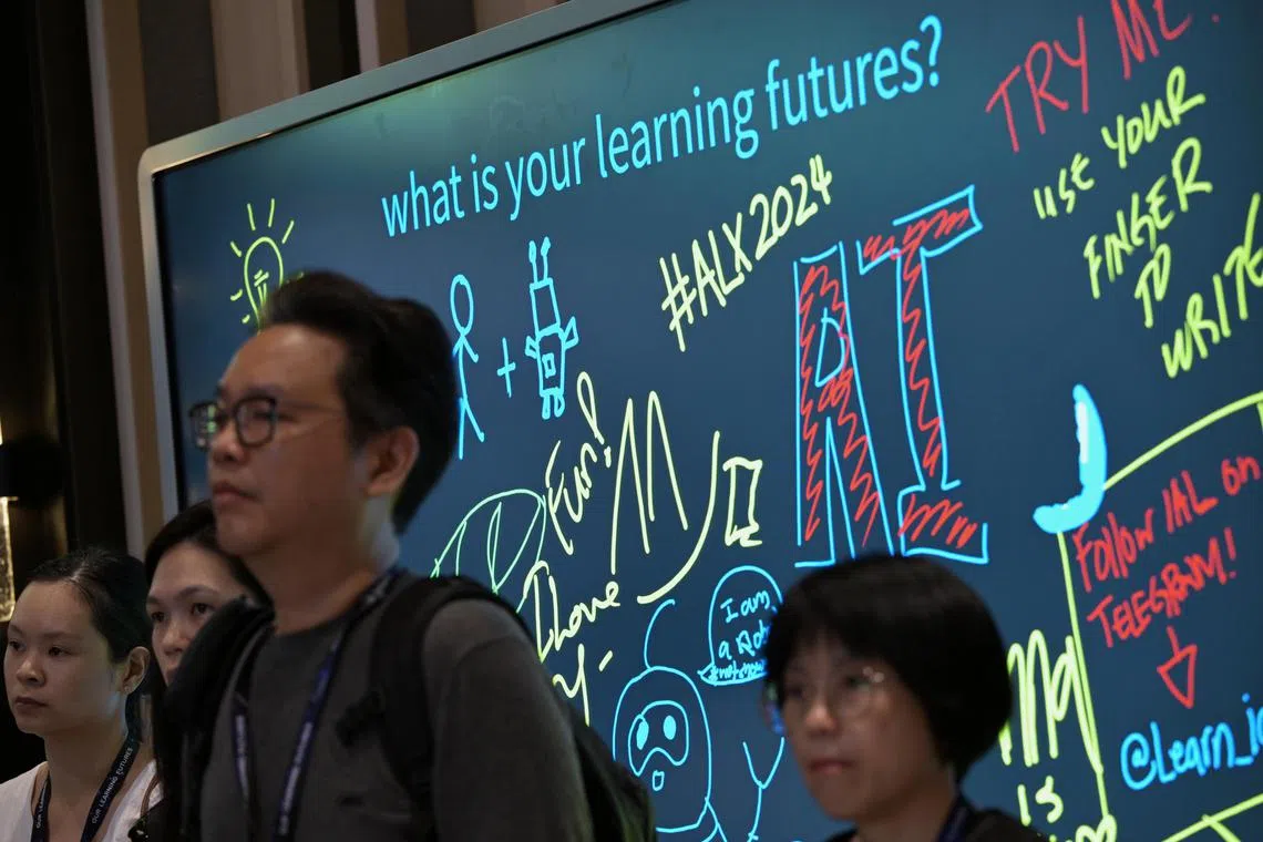 Guests at Adult Learning
Xchange 2024 (ALX) on January 19, 2024. The conference touches on topics like A.I.