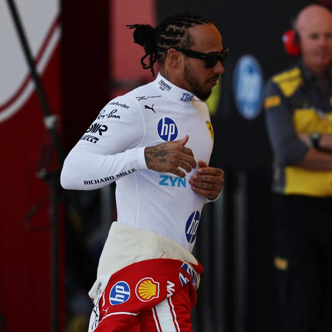 Ferrari's Lewis Hamilton during pre season testing at the Bahrain International Circuit.