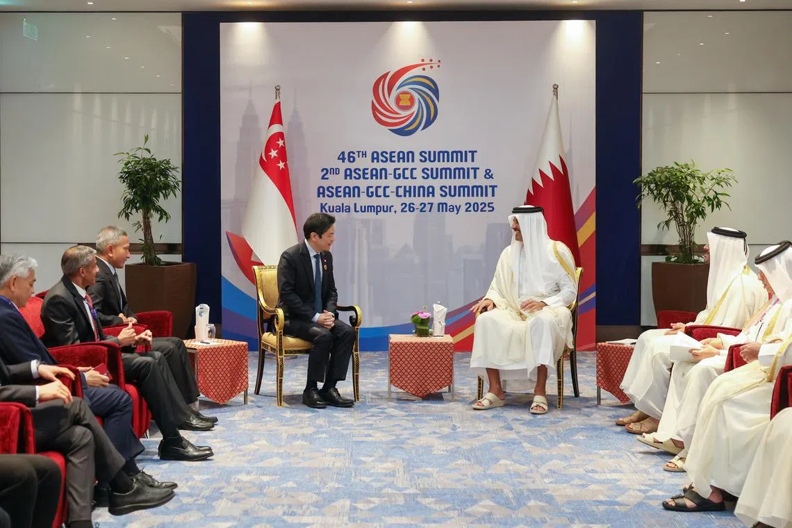 In a post on X, PM Wong said he had a good meeting with the Emir of Qatar Sheikh Tamim Hamad Al Thani. 