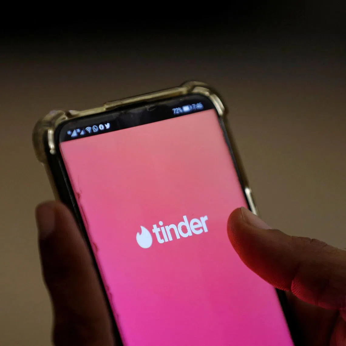 FILE PHOTO: The dating app Tinder is shown on a mobile phone in this picture illustration taken September 1, 2020. Picture taken September 1, 2020. REUTERS/Akhtar Soomro/Illustration/File Photo