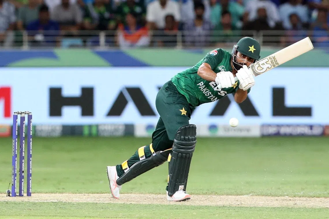 Cricket - Asia Cup - Group A - India v Pakistan - Dubai International Cricket Stadium, Dubai, United Arab Emirates - September 14, 2025 Pakistan's Fakhar Zaman in action REUTERS/Satish Kumar