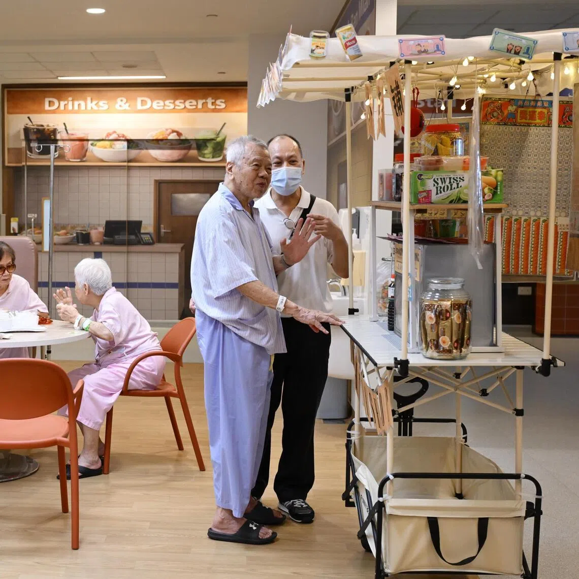 Khoo Teck Puat Hospital partnered with Kopitiam to launch their first coffee shop-themed patient lounge.