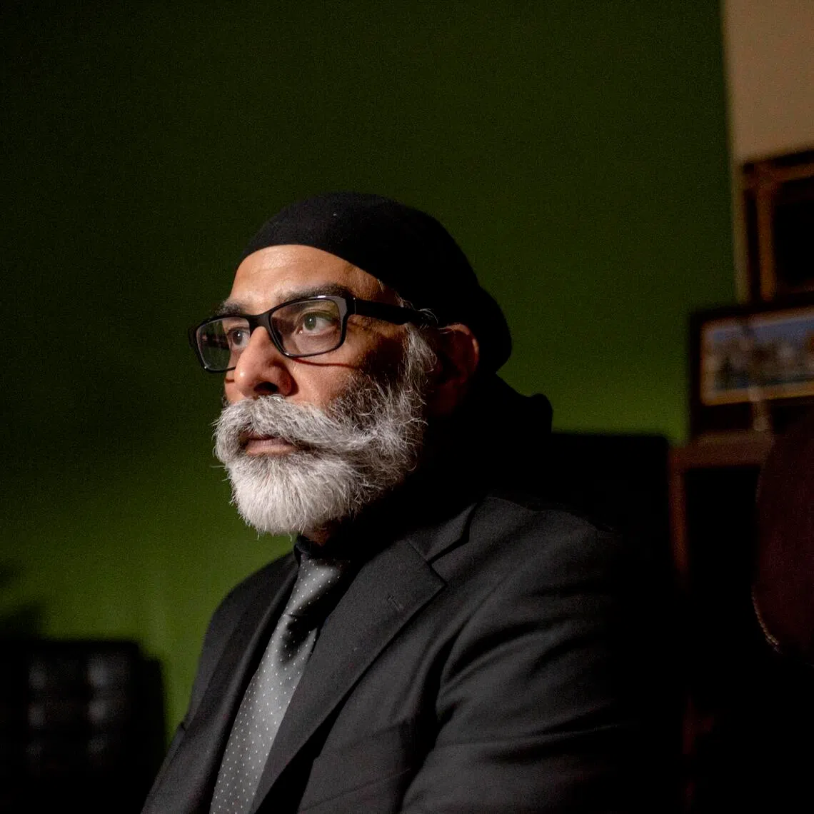 Gurpatwant Sing Pannun, a lawyer at a New York-based group called Sikhs for Justice, in New York on Nov 30, 2023. An Indian man was charged on Feb 13 with orchestrating a failed assassination plot against Pannun.