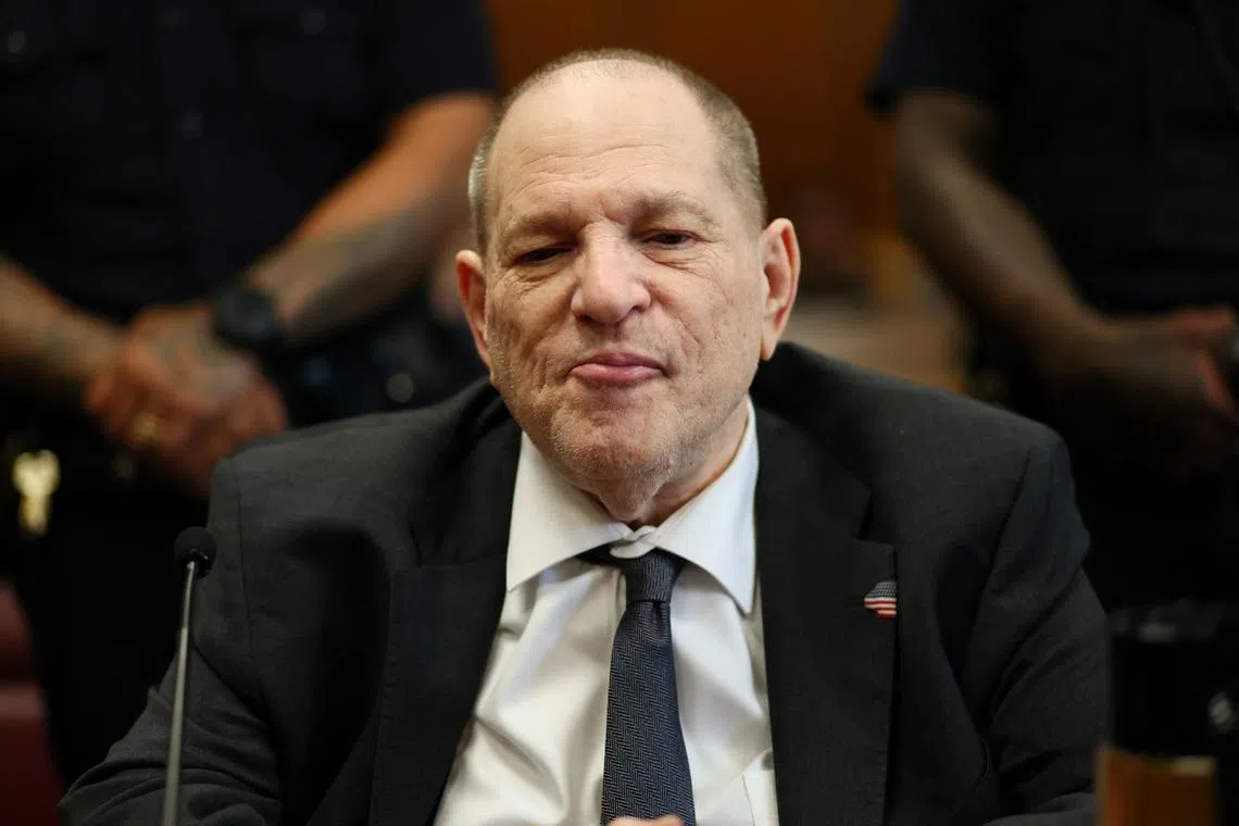 Former film producer Harvey Weinstein appears in court for his retrial at Manhattan Criminal Court  in New York City, U.S. June 5, 2025.   Michael M. Santiago/Pool via REUTERS