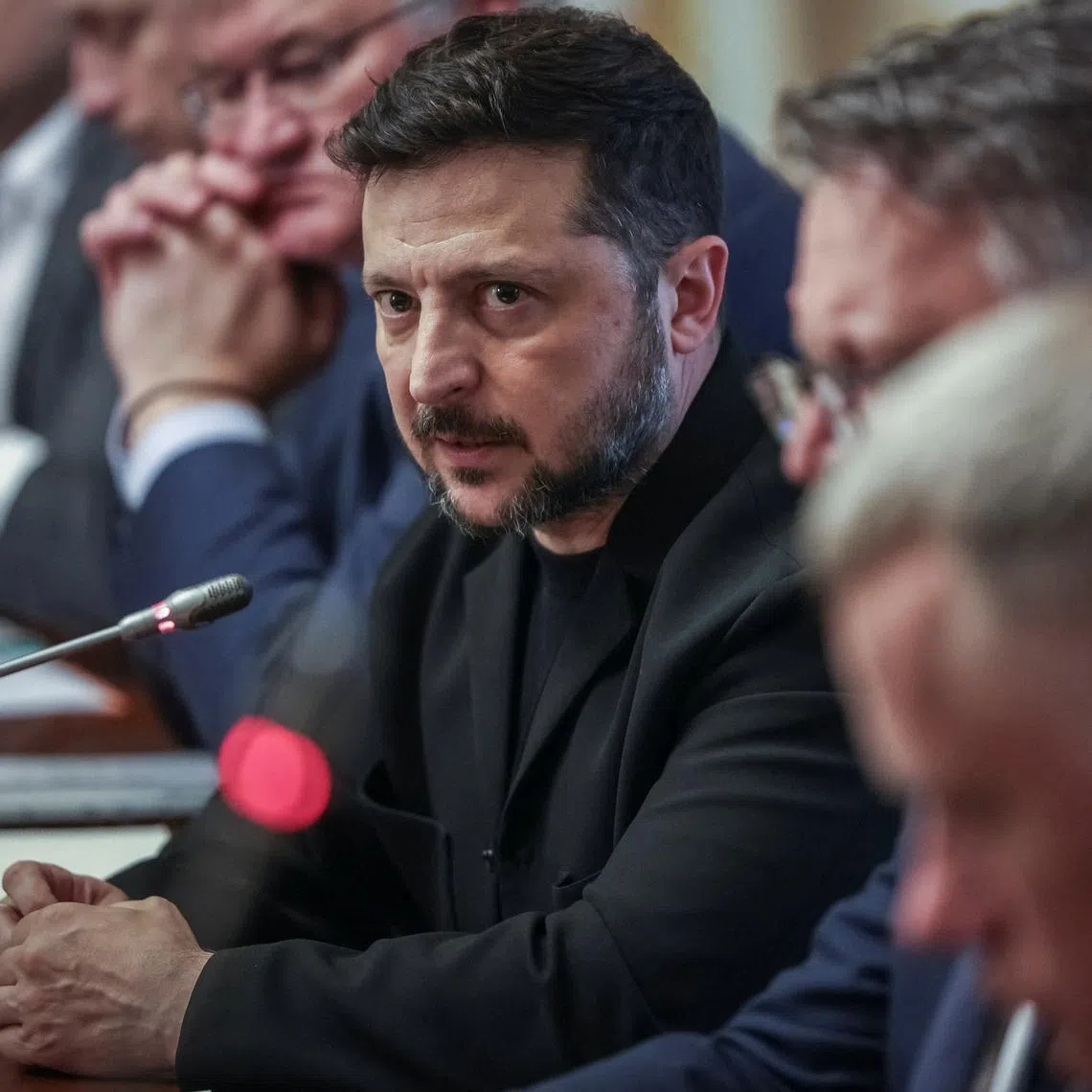 Ukraine's President Volodymyr Zelenskiy speaks as he attends a joint press conference with Honduras' President Nasry Asfura (not pictured), amid Russia's attack on Ukraine, in Kyiv, Ukraine, June 19, 2026. REUTERS/Alina Smutko