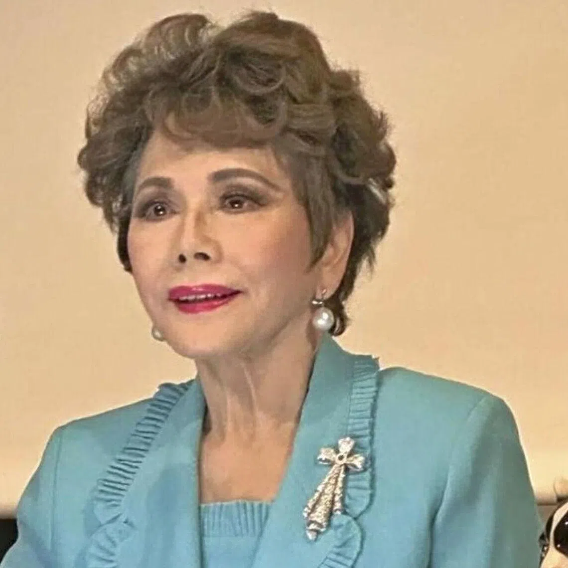 Dewi Sukarno is an 86-year-old Japanese TV personality.