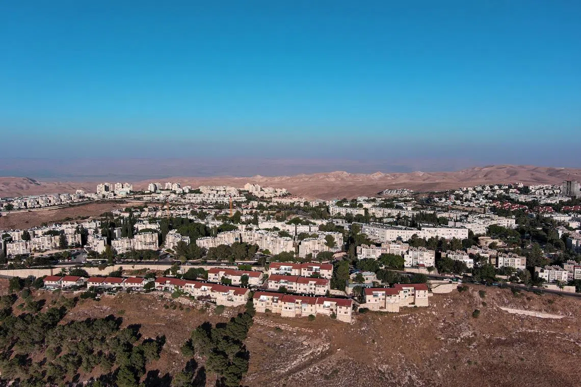 An aerial view shows the Jewish settlement of Maale Adumim in the Israeli-occupied West Bank, June 25, 2023. REUTERS/Ilan Rosenberg/File photo