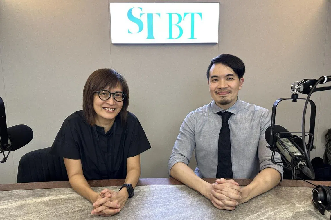 ST senior health correspondent Joyce Teo (left) and TTSH senior consultant Dr Tan Sze-Chin in the podcast studio.