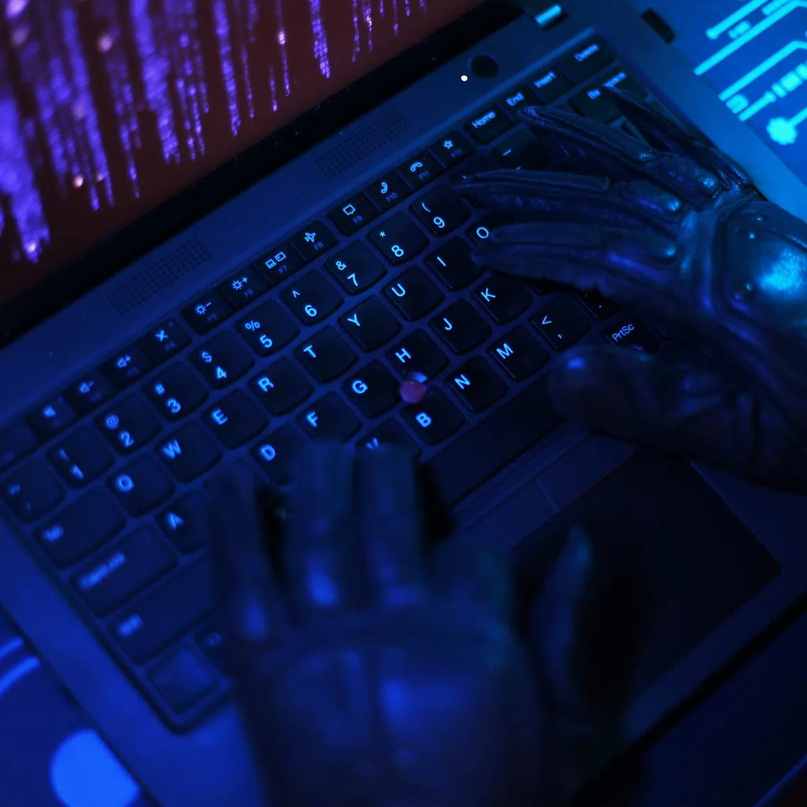 Rooms on the second floor of a guesthouse in Bali had been converted into makeshift workspaces for online scam operations.