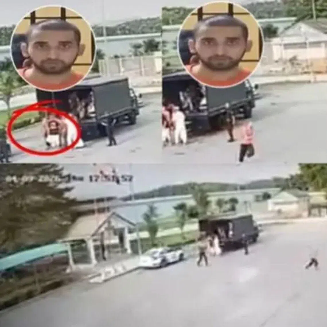 The 30-second clip showed the Pakistani man breaking away from a line of inmates getting down from the back of a truck.