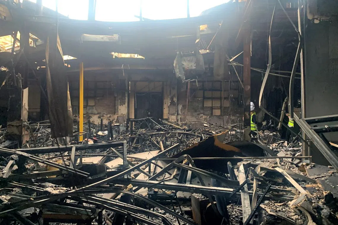 Debris from damage following an attack at the Adass Israel Synagogue in Melbourne in 2024.