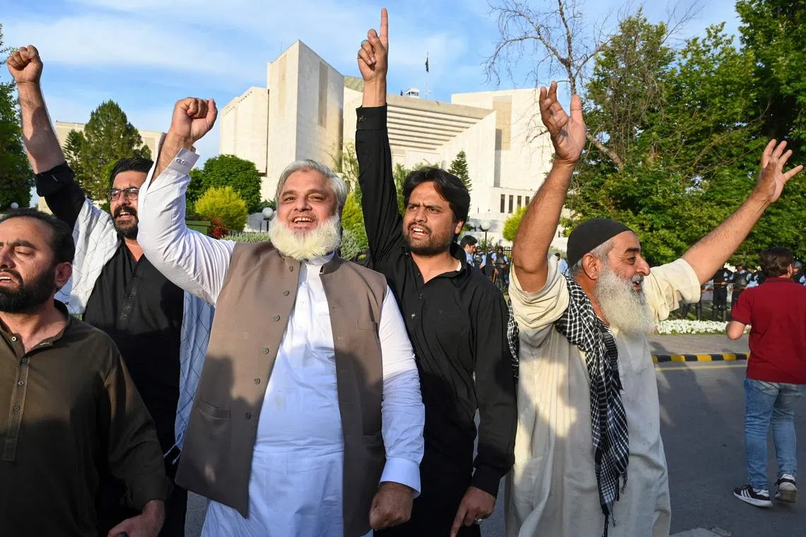 Imran Khan’s party said thousands of “peaceful Pakistanis” will gather in Islamabad in solidarity with their leader.