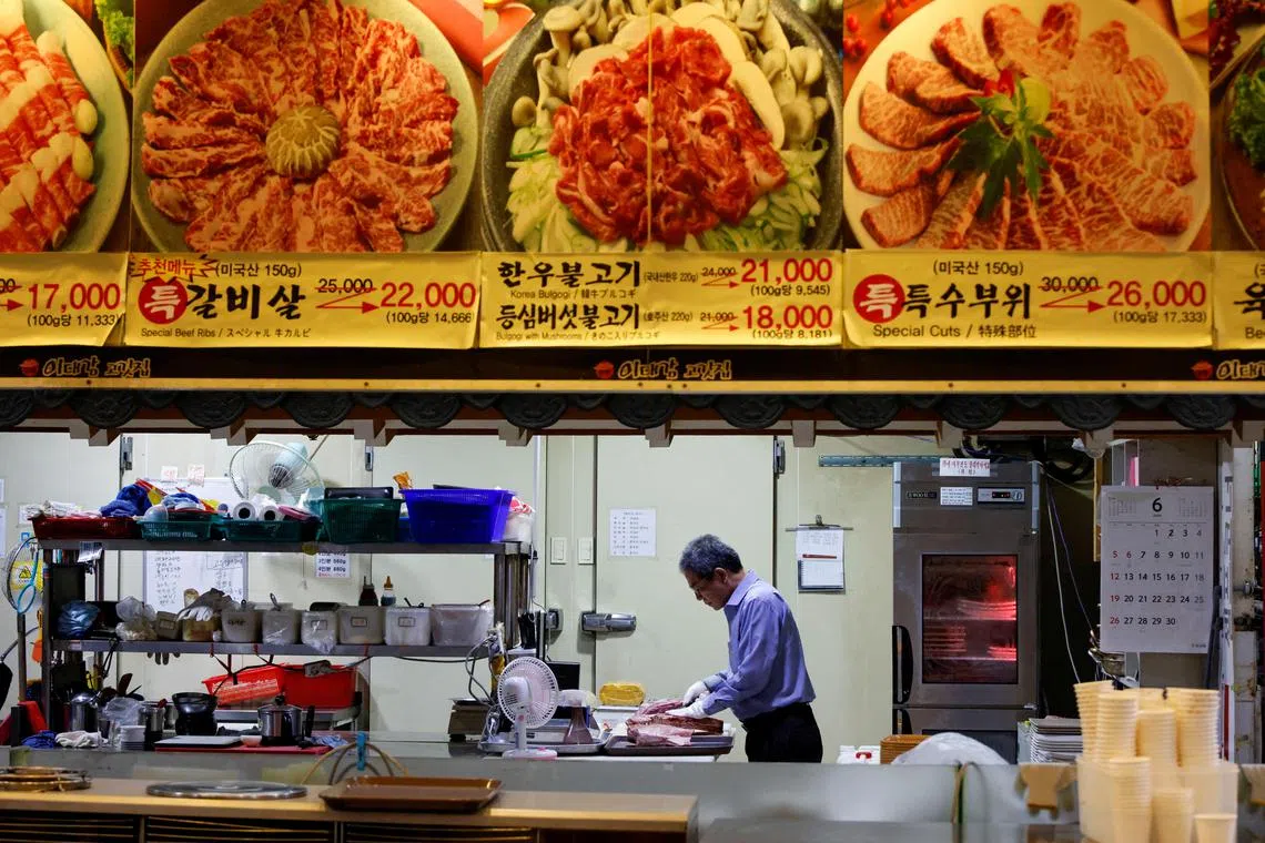 A restaurant in Seoul, South Korea on June 23, 2022. 