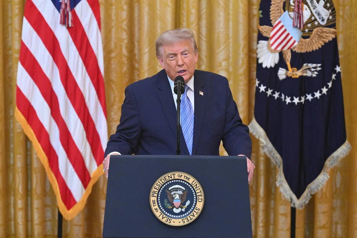US President Donald Trump addressing the nation on July 16.