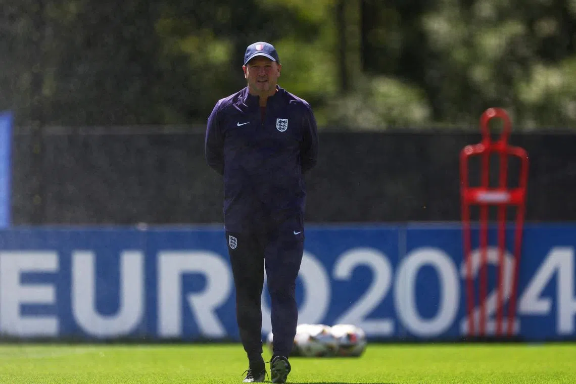 FILE PHOTO: Soccer Football - Euro 2024 - Final - England Training - Blankenhain, Germany - July 13, 2024 England assistant manager Steve Holland during training REUTERS/Lee Smith/File Photo
