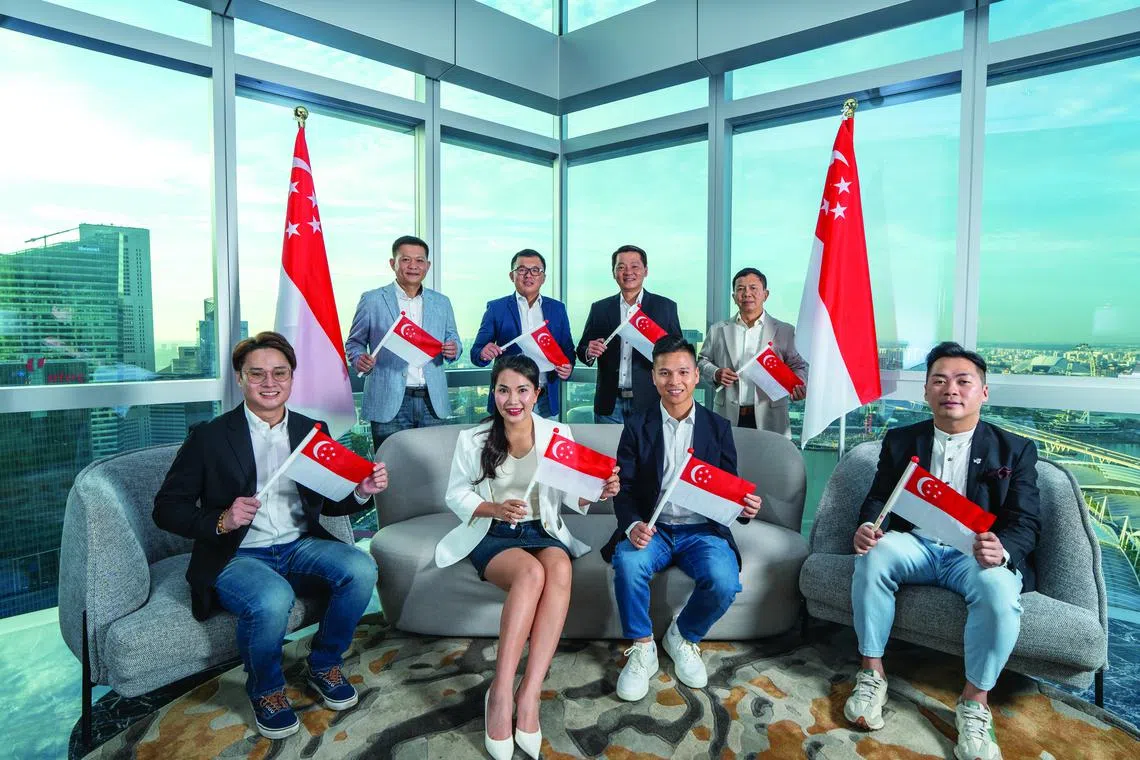 Standing from left: Willy Soh (Founder FreshGroup), Jordan Boo (Co-founder), Wilson Soh (Co-founder), Ong Gim Gee. Seated from right: Alvin Kong (Country Head Thailand), Nguyen Van Kien Alex and Dao Thi Anh Hoang Heidy (Country Heads Vietnam), Elson Siah (Country Head Canada). PHOTO: FRESH