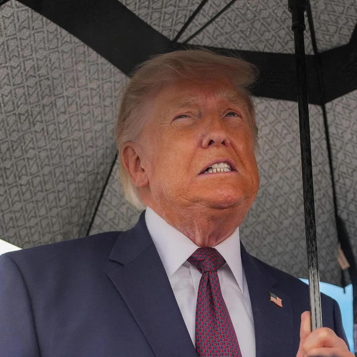 US President Donald Trump speaking to  reporters in Reading, Pennsylvania, on June 23.