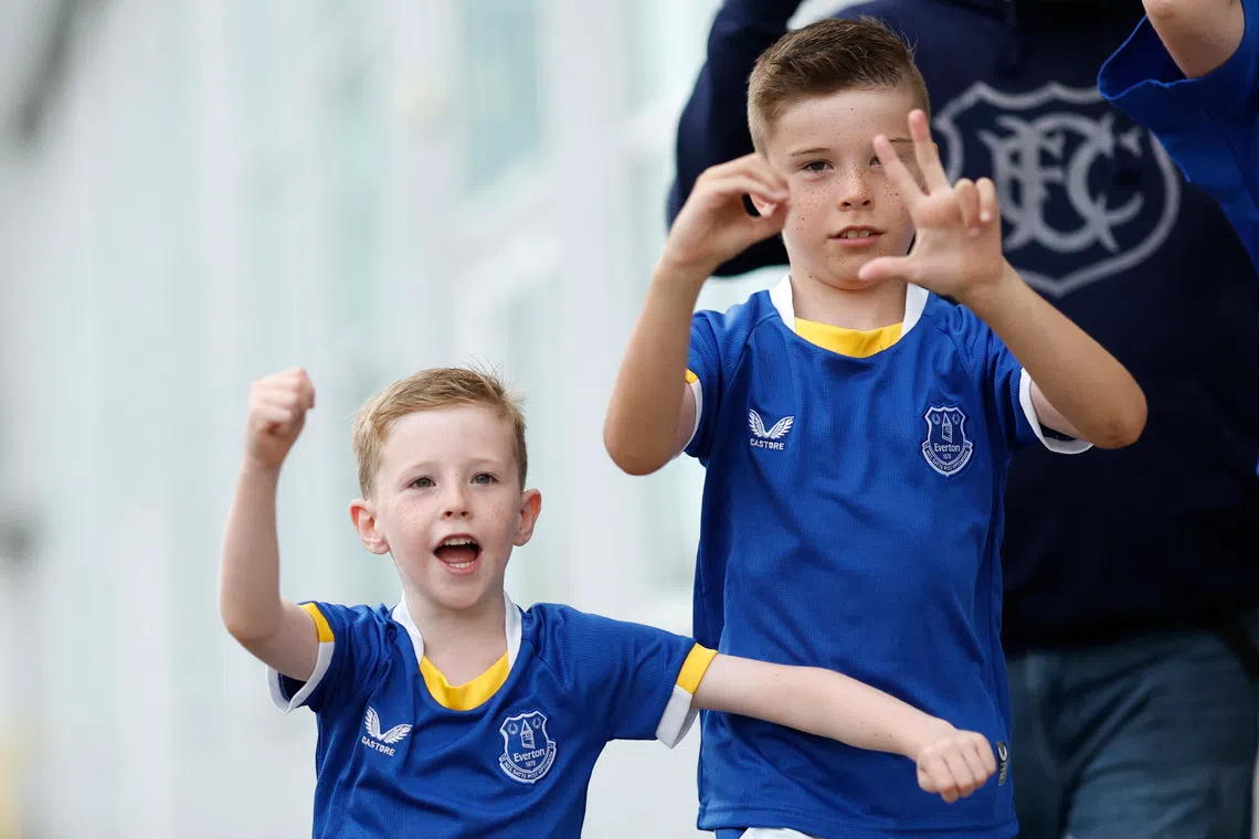 Young Everton fans before Everton’s Carabao Cup second-round match against Preston North End, on Aug 26, 2026.