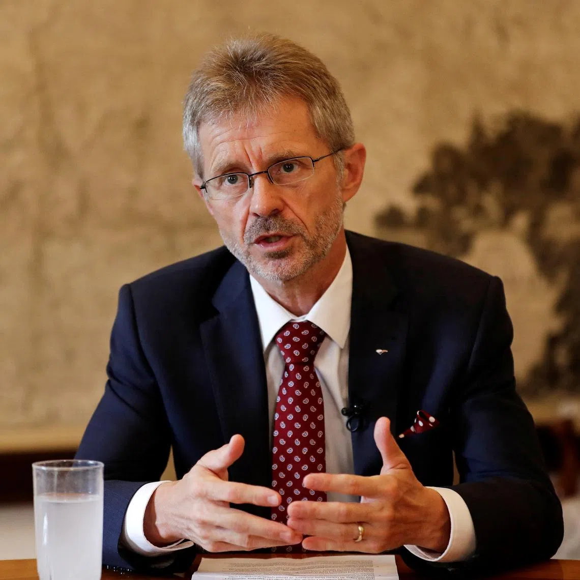 FILE PHOTO: Czech Senate Chairman Milos Vystrcil speaks during an interview with Reuters in Prague, Czech Republic, August 26, 2020. Picture taken August 26, 2020. REUTERS/David W Cerny/ File Photo