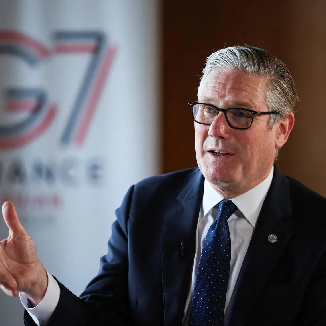 Britain's Prime Minister Keir Starmer speaks to the members of the media on the sidelines of the G7 summit, in Thonon-les-Bains, France, June 17, 2026. REUTERS/Isabel Infantes/Pool