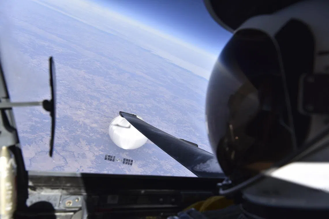 epa10484414 A handout photo made available by the US Central Command (CENTCOM) Public Affairs via the Defense Visual Information Distribution Service (DVIDS) on 22 February 2023 shows a US Air Force pilot looking down at a suspected Chinese surveillance balloon as it hovered over the Central Continental United States, 03 February 2023. Recovery efforts began shortly after the balloon was downed.  EPA-EFE/US DEPARTMENT OF DEFENSE / HANDOUT



Rose Riley

Deputy Chief, Media Operations

Department of the Air Force

703-695-0640 | DSN 225

Cell: 202-528-3656 HANDOUT EDITORIAL USE ONLY/NO SALES
