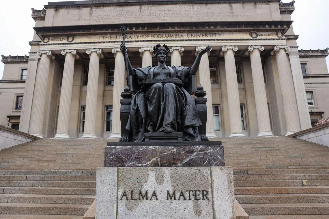 A view of the main campus of Columbia University, in New York City.