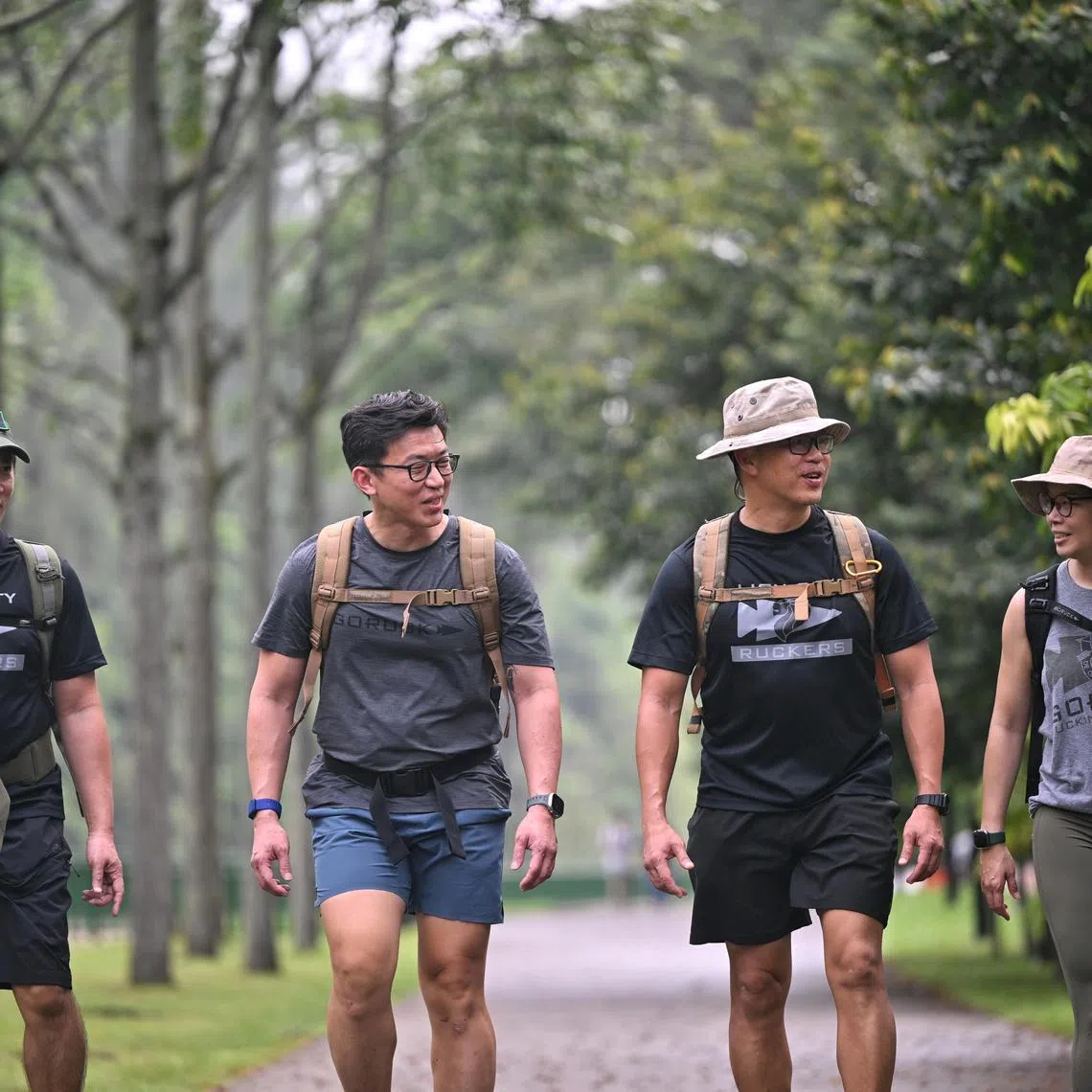 From left
Adrian Quah, 54, programme manager Certis Cisco, Dr Loong Tse Han, 49, colorectal surgeon, Yong Wai Sing 52, HR trainer and Tammie Lee, 43, gm of digital agency, at East Coast Park on Jun 28, 2025.