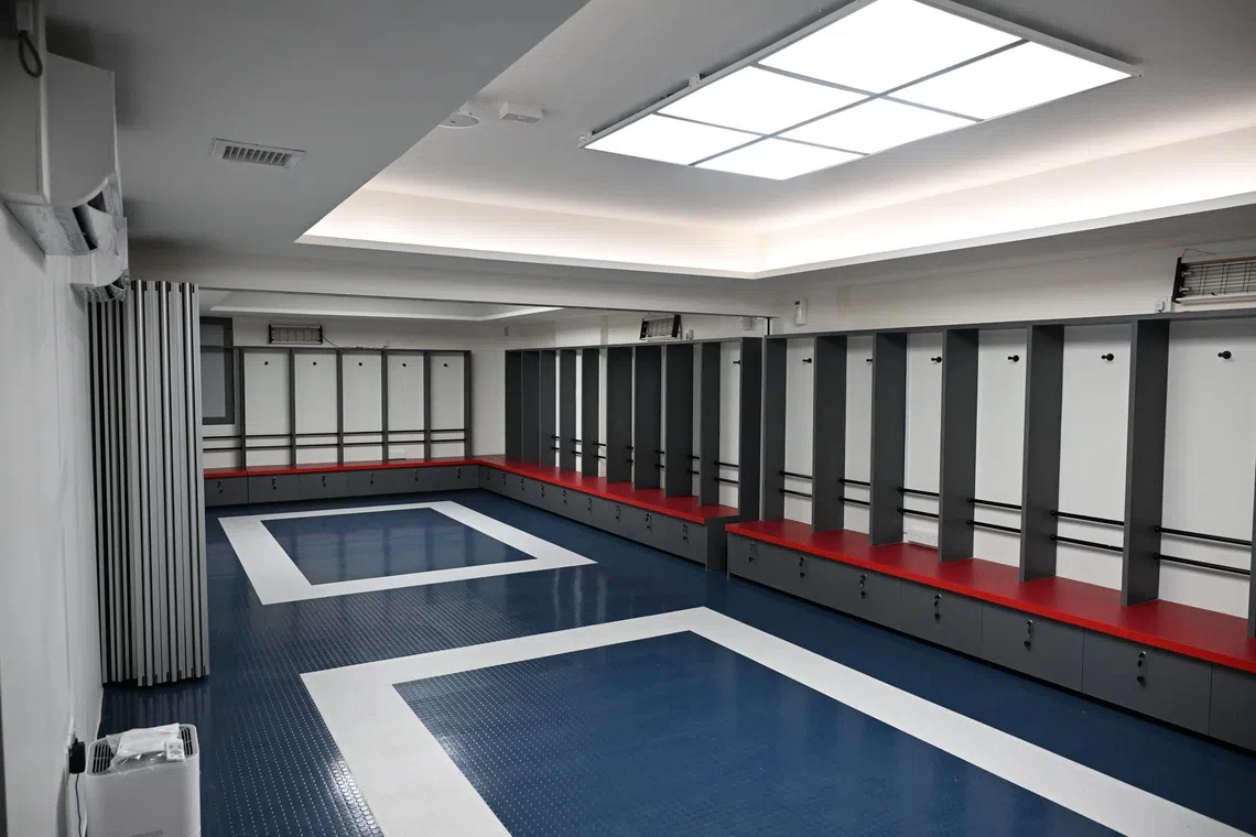 The athletes changing room at the newly renovated ActiveSG Queenstown Sport Centre on Aug 5.