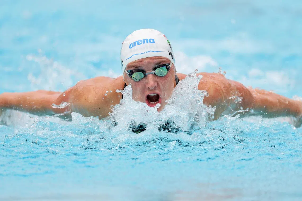 Swimming - European Aquatics Championships - Stadio Olimpico del Nuoto, Rome, Italy - August 13, 2022 Hungary's Katinka Hosszu in action during the Women's 400m Individual Medley Heats REUTERS/Antonio Bronic/ File Photo