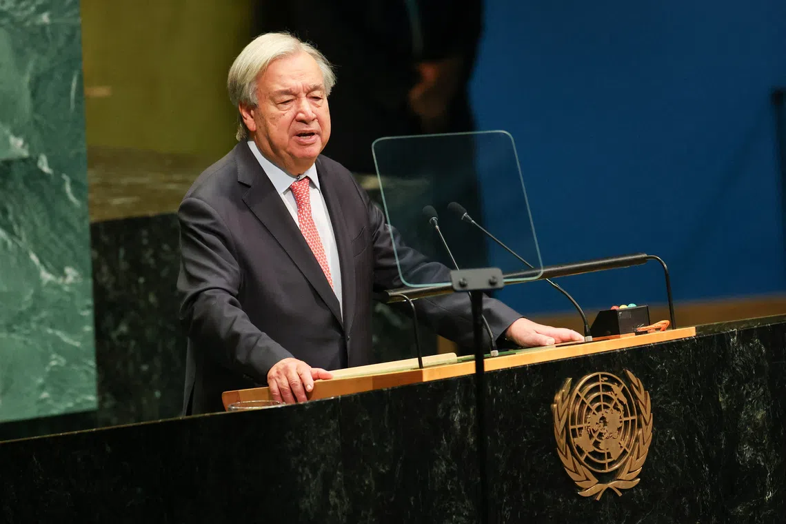 UN chief calls for AI curbs and end to wars in his last assembly address