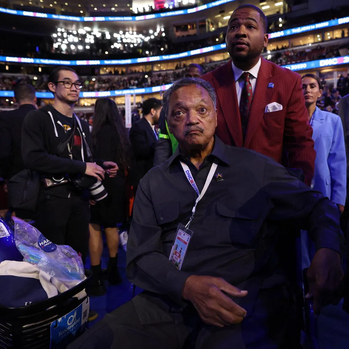 Rev. Jesse Jackson attends Day 2 of the Democratic National Convention (DNC) in Chicago, Illinois, U.S., August 20, 2024. REUTERS/Kevin Wurm