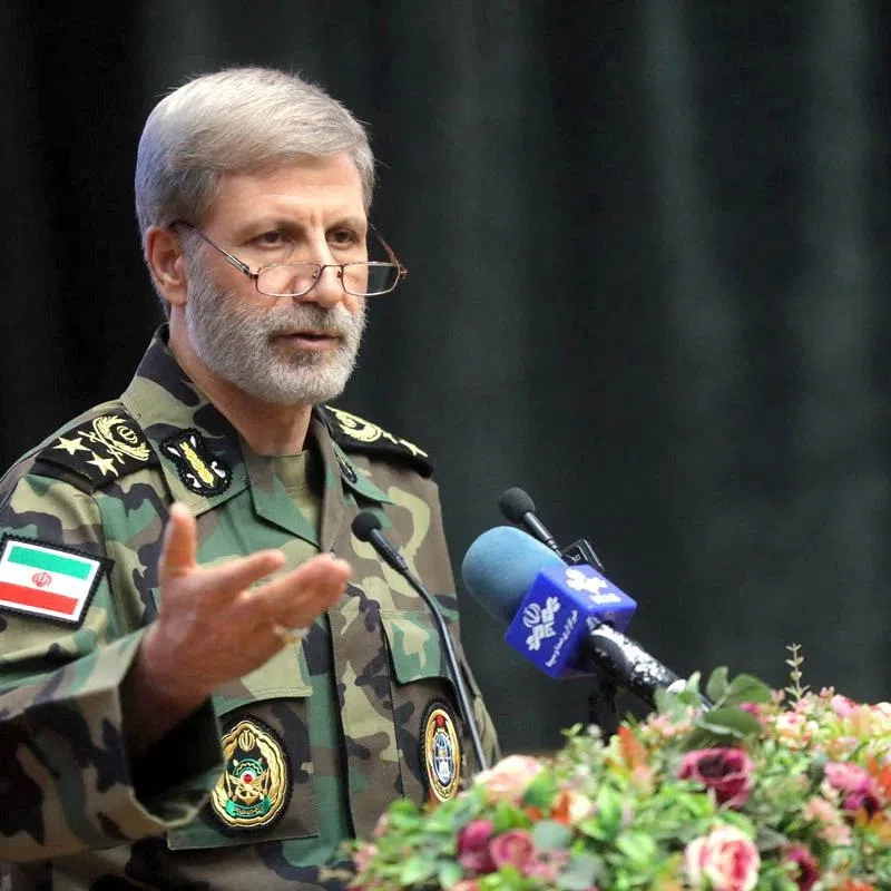 Commander-in-Chief of the Iranian Army, Amir Hatami speaks during a meeting with military academy students, in Tehran, Iran, in this handout image obtained on January 7, 2026. Iranian Army/WANA (West Asia News Agency)/Handout via REUTERS