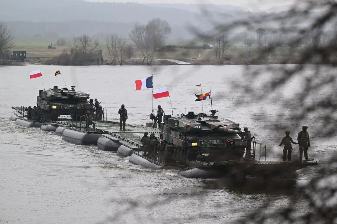 A Nato exercise in the Polish village of Korzeniewo on March 4. The risks of a major war in Europe remain substantial, says the writer.