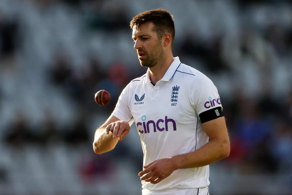FILE PHOTO: Cricket - First Test - England v Sri Lanka - Old Trafford, Manchester, Britain - August 23, 2024 England's Mark Wood Action Images via Reuters/Lee Smith/File Photo